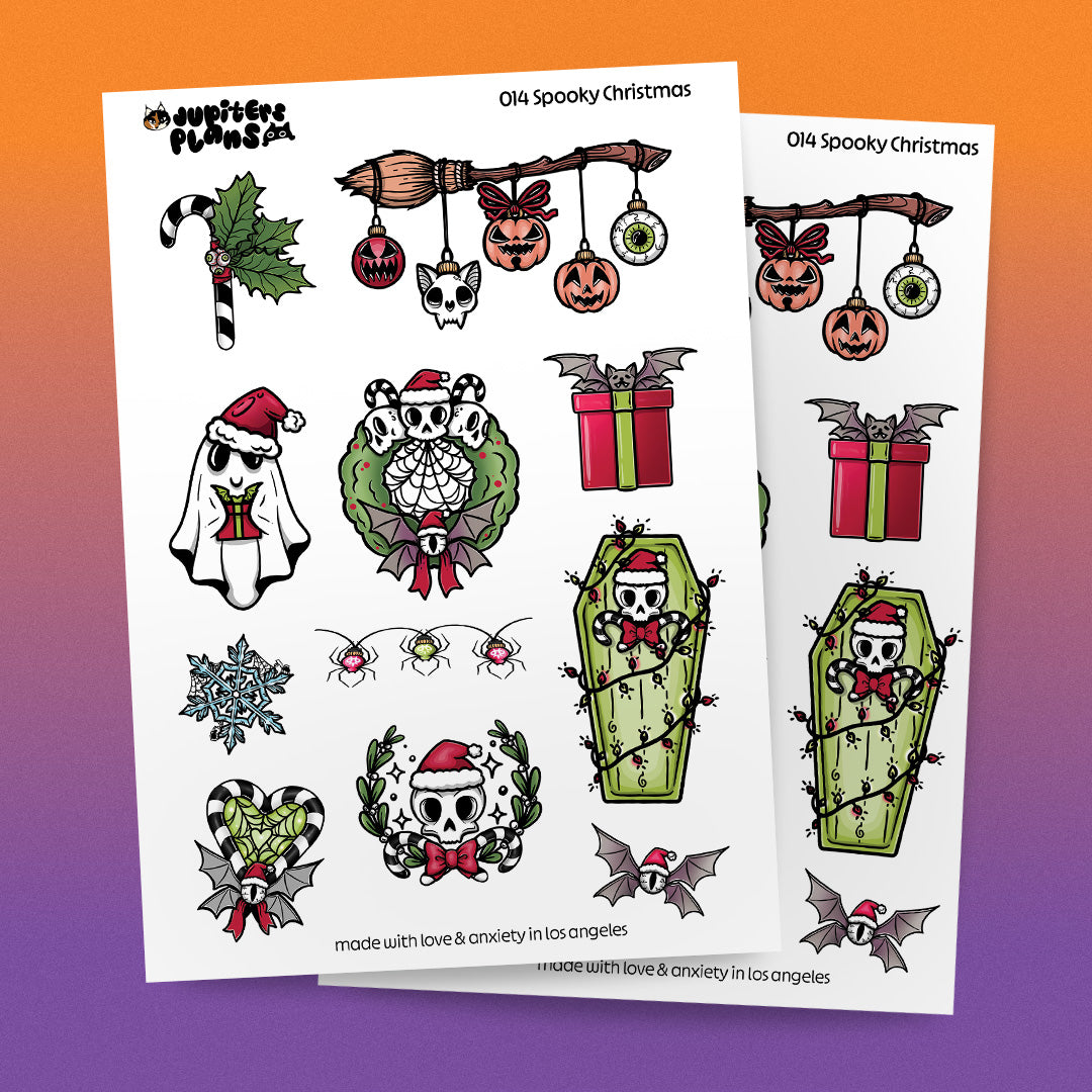 Spooky Christmas Decorative Sticker Sheet
