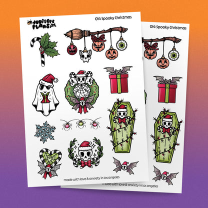 Spooky Christmas Decorative Sticker Sheet