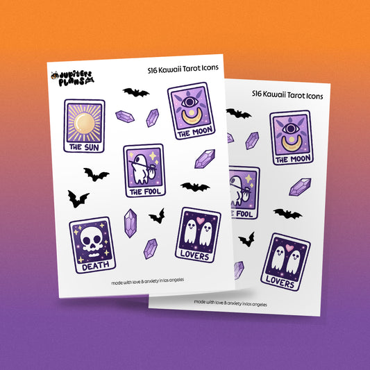 Kawaii Tarot Icons Decorative Sticker Sheet