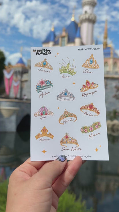 Princess Crowns Sticker Sheet
