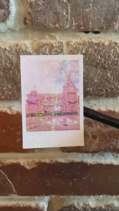 Disneyland 70th Anniversary Glittery Instant Photo Die Cut Stickers (Set of 5)