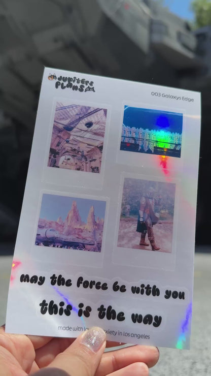 Star Wars Galaxy's Edge Holographic Sticker Sheet | Planner and Junk Journal Stickers
