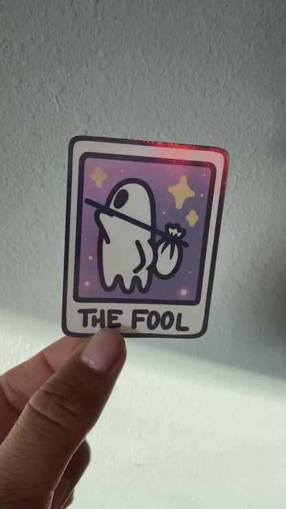 Kawaii Tarot Holographic Die Cut Stickers | The Fool, Lovers, Sun, Moon, Death Tarot Cards